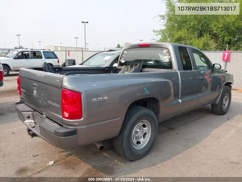 1D7RW2BK1BS713017 2011 Ram Dakota St