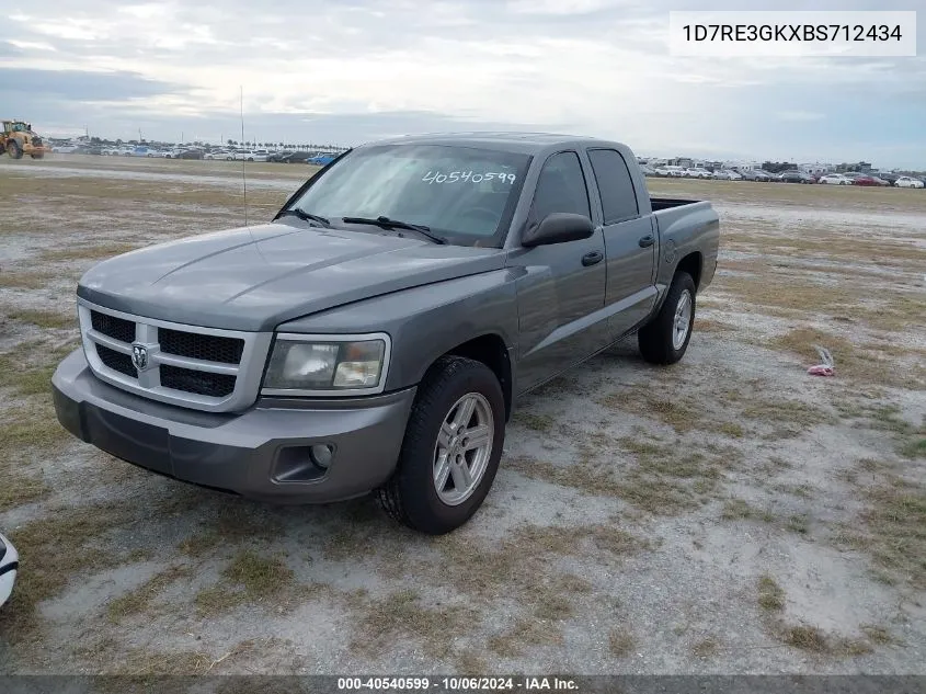 2011 Dodge Dakota Slt VIN: 1D7RE3GKXBS712434 Lot: 40540599