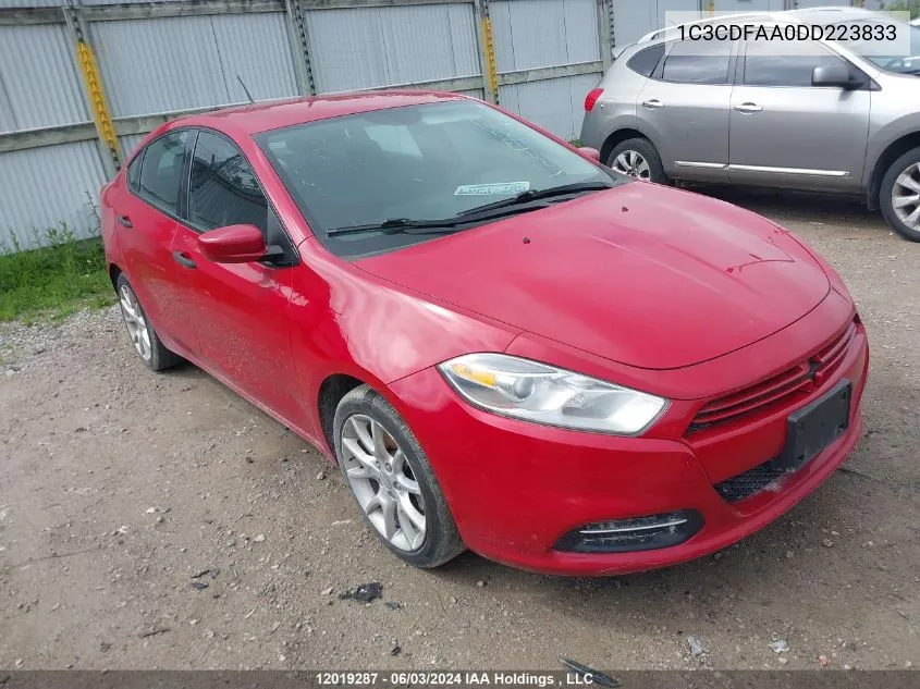 2013 Dodge Dart Se/Aero VIN: 1C3CDFAA0DD223833 Lot: 12019287