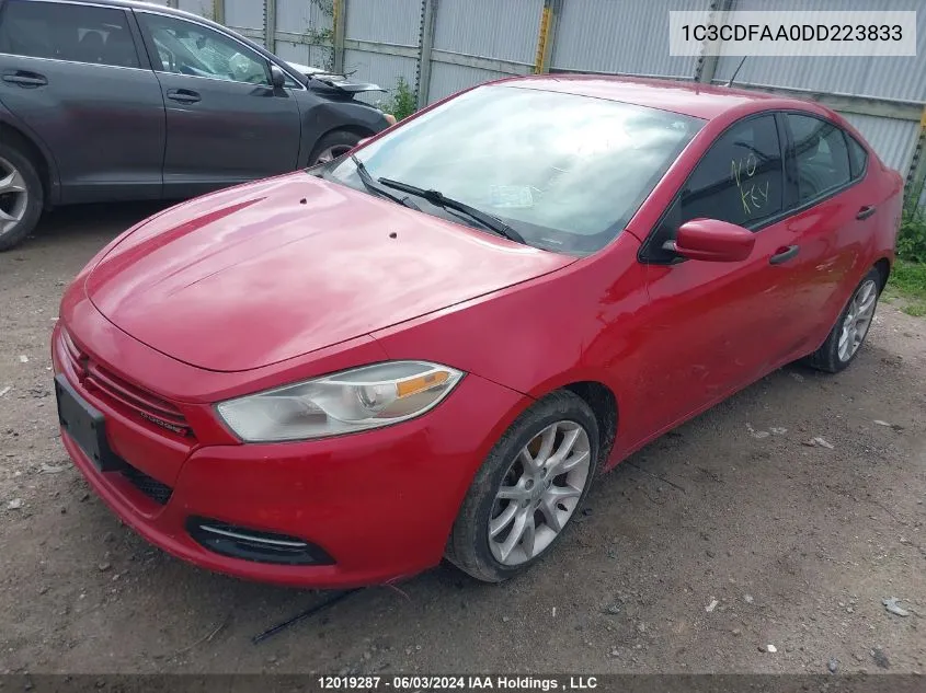 2013 Dodge Dart Se/Aero VIN: 1C3CDFAA0DD223833 Lot: 12019287