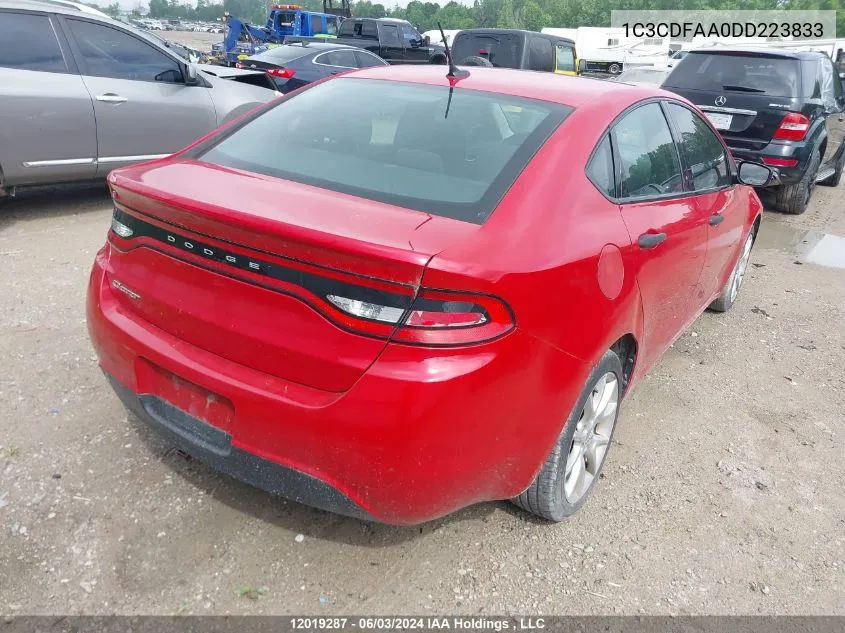 2013 Dodge Dart Se/Aero VIN: 1C3CDFAA0DD223833 Lot: 12019287