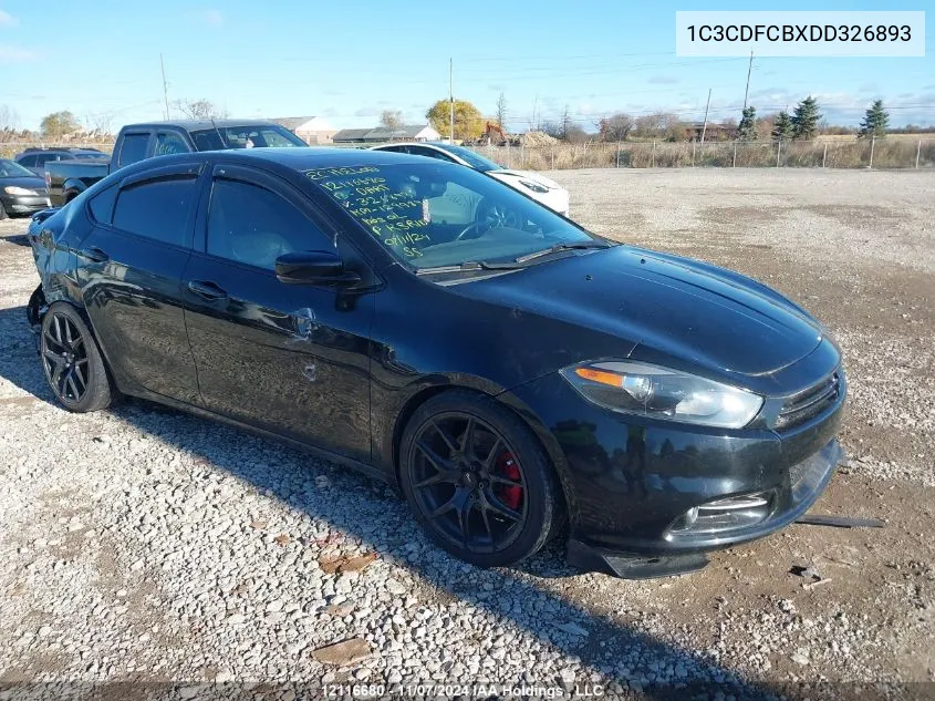 2013 Dodge Dart Limited/R/T VIN: 1C3CDFCBXDD326893 Lot: 12116680