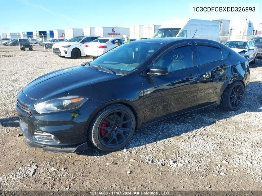 2013 Dodge Dart Limited/R/T VIN: 1C3CDFCBXDD326893 Lot: 12116680