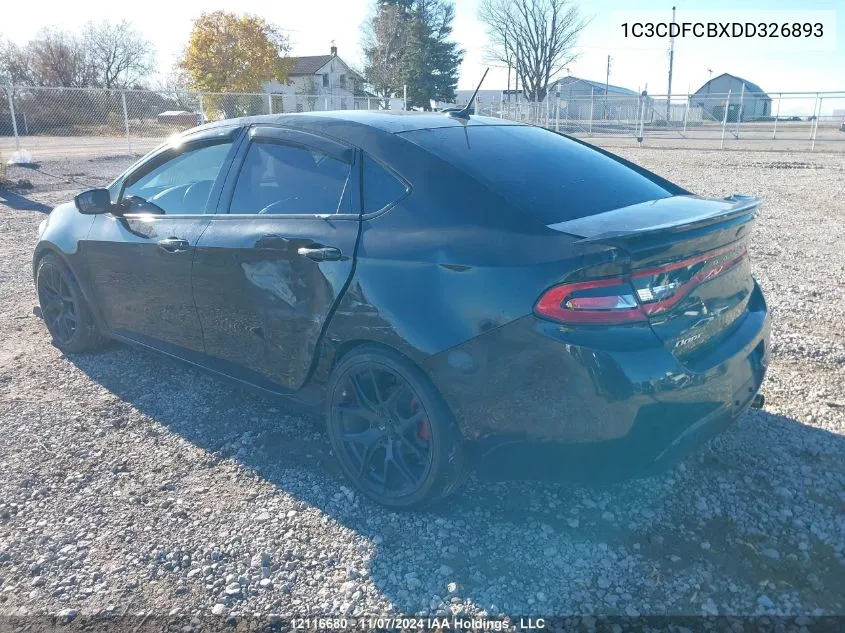 2013 Dodge Dart Limited/R/T VIN: 1C3CDFCBXDD326893 Lot: 12116680