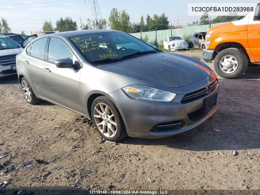 2013 Dodge Dart VIN: 1C3CDFBA1DD283988 Lot: 12118148