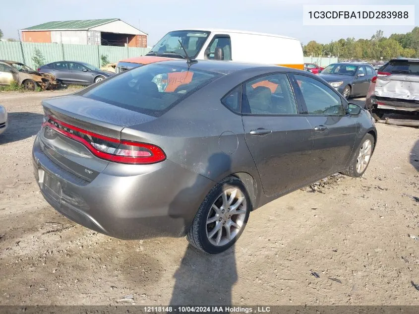 2013 Dodge Dart VIN: 1C3CDFBA1DD283988 Lot: 12118148