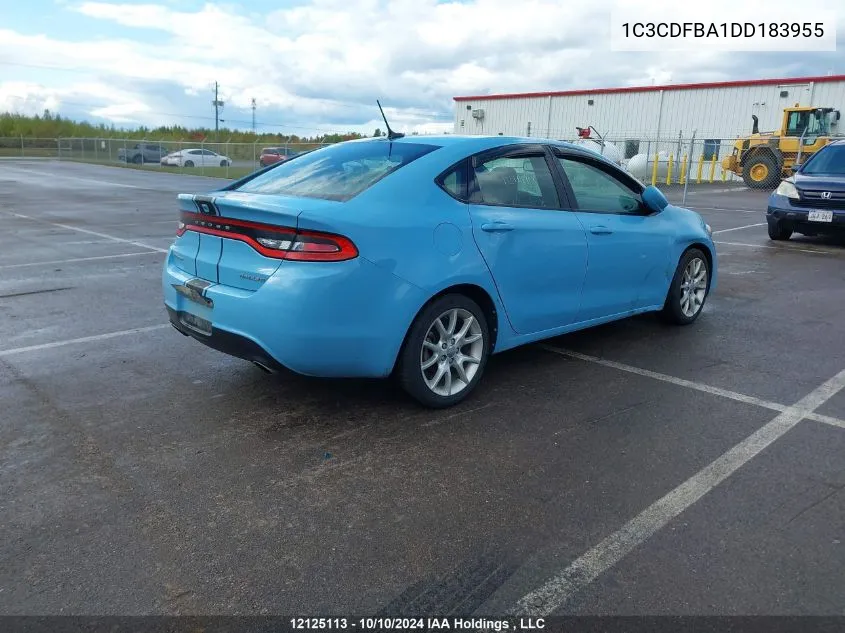 2013 Dodge Dart Sxt VIN: 1C3CDFBA1DD183955 Lot: 12125113