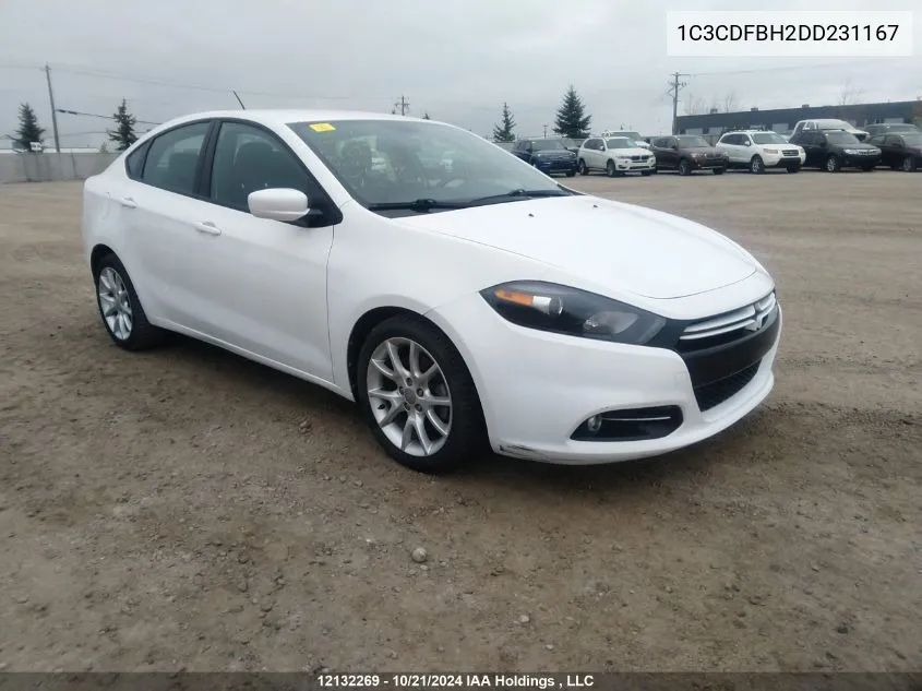 2013 Dodge Dart Sxt VIN: 1C3CDFBH2DD231167 Lot: 12132269