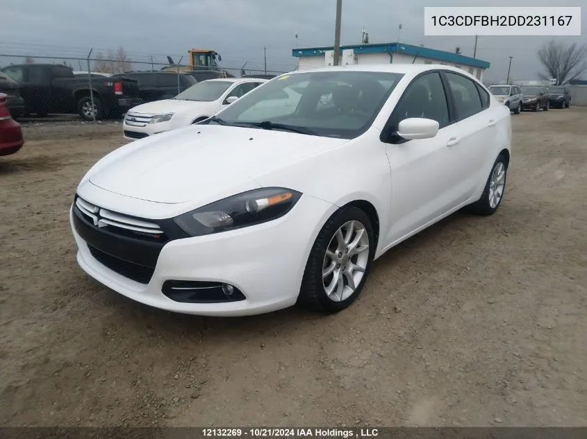 2013 Dodge Dart Sxt VIN: 1C3CDFBH2DD231167 Lot: 12132269