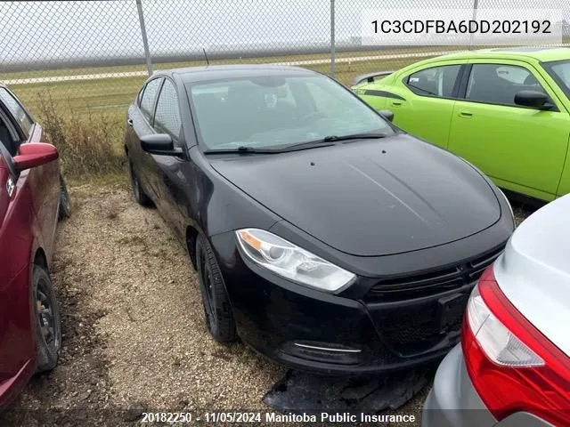 2013 Dodge Dart Sxt VIN: 1C3CDFBA6DD202192 Lot: 20182250