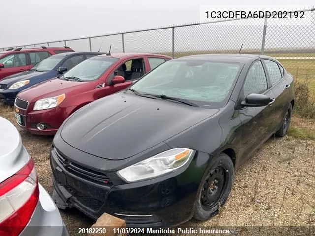 2013 Dodge Dart Sxt VIN: 1C3CDFBA6DD202192 Lot: 20182250