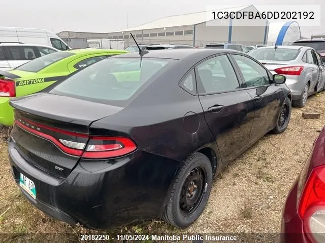 2013 Dodge Dart Sxt VIN: 1C3CDFBA6DD202192 Lot: 20182250