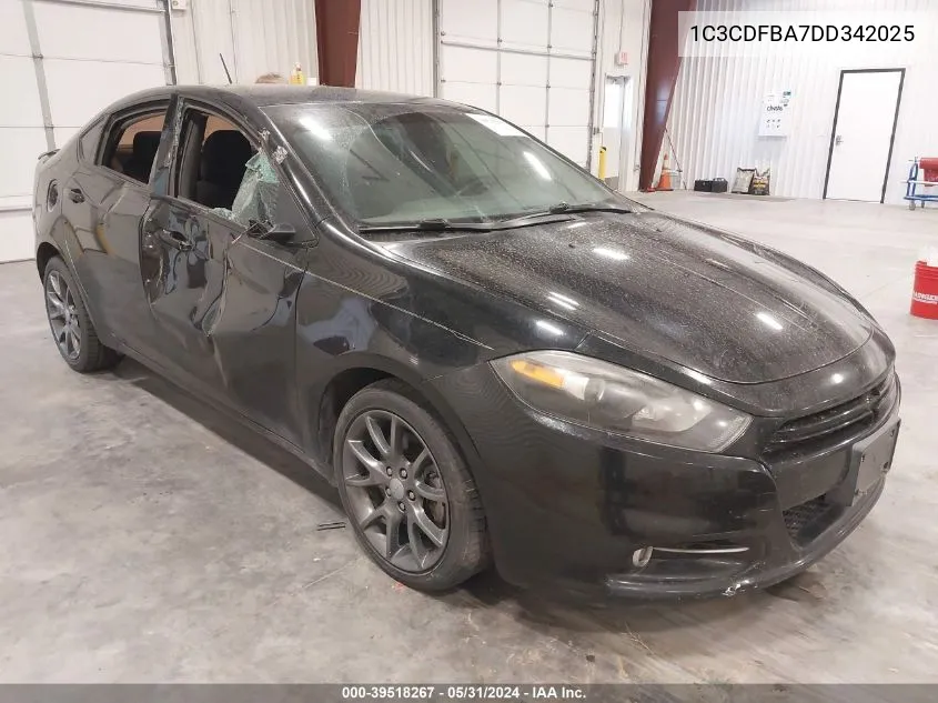 2013 Dodge Dart Sxt VIN: 1C3CDFBA7DD342025 Lot: 39518267