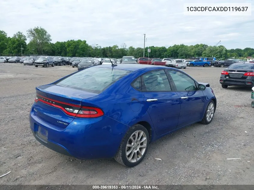 2013 Dodge Dart Limited VIN: 1C3CDFCAXDD119637 Lot: 39619353