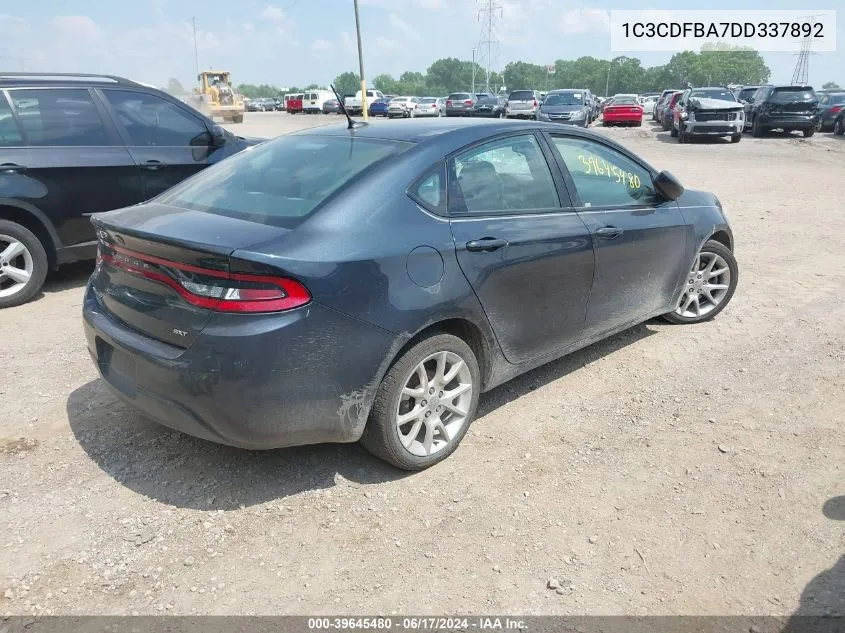 2013 Dodge Dart Sxt VIN: 1C3CDFBA7DD337892 Lot: 39645480