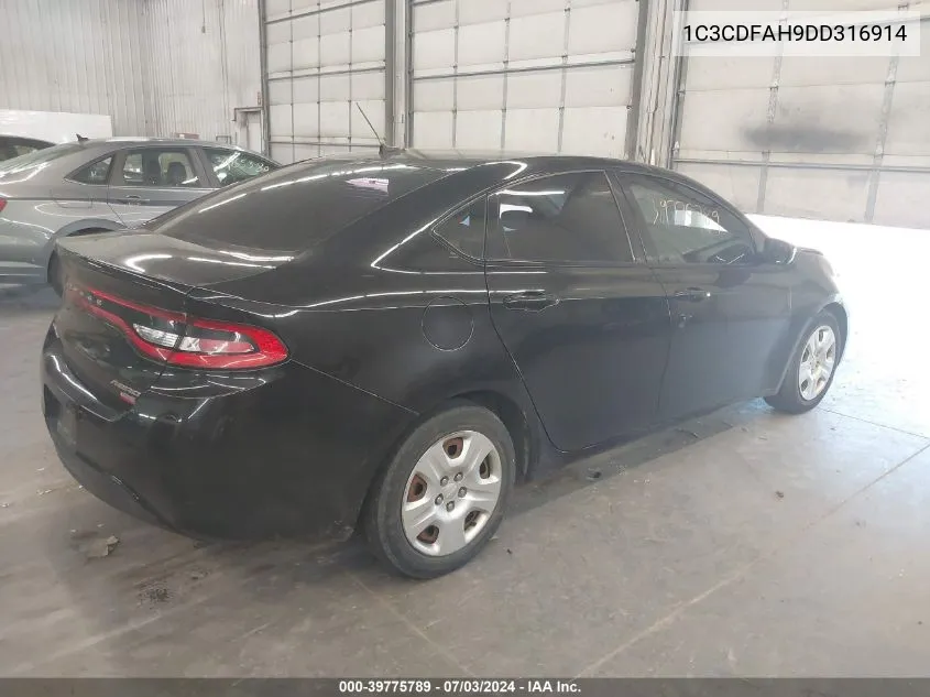 1C3CDFAH9DD316914 2013 Dodge Dart Aero