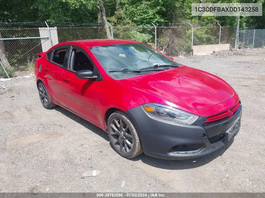 2013 Dodge Dart Rallye VIN: 1C3CDFBAXDD143258 Lot: 39792095