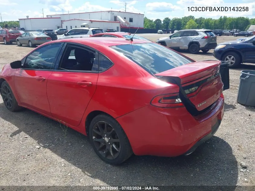 1C3CDFBAXDD143258 2013 Dodge Dart Rallye