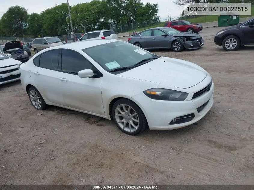 2013 Dodge Dart Sxt VIN: 1C3CDFBA1DD322515 Lot: 39794371