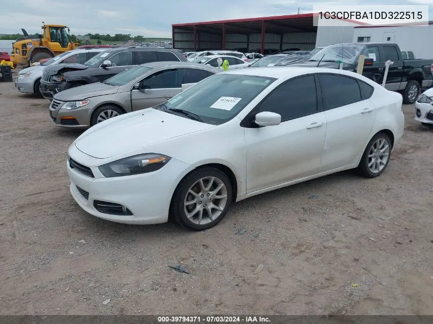 2013 Dodge Dart Sxt VIN: 1C3CDFBA1DD322515 Lot: 39794371