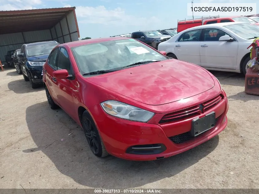 2013 Dodge Dart Se VIN: 1C3CDFAA5DD197519 Lot: 39827313