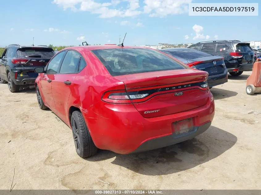 2013 Dodge Dart Se VIN: 1C3CDFAA5DD197519 Lot: 39827313