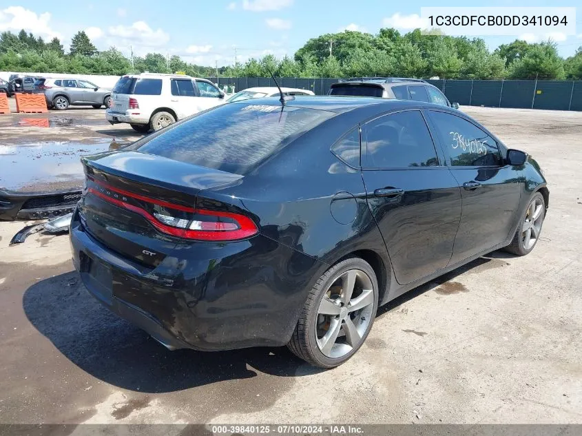 2013 Dodge Dart Gt VIN: 1C3CDFCB0DD341094 Lot: 39840125