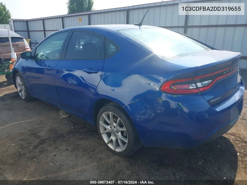 2013 Dodge Dart Sxt VIN: 1C3CDFBA2DD319655 Lot: 39873407