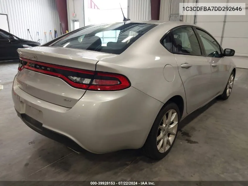 2013 Dodge Dart Sxt VIN: 1C3CDFBA7DD292646 Lot: 39928153