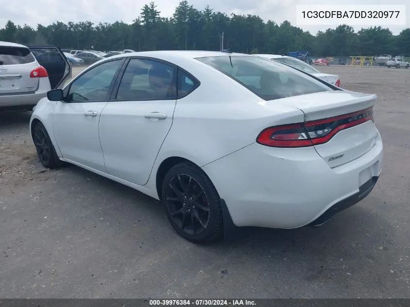 2013 Dodge Dart Sxt VIN: 1C3CDFBA7DD320977 Lot: 39976384