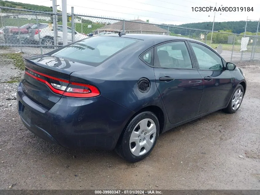 2013 Dodge Dart Se VIN: 1C3CDFAA9DD319184 Lot: 39980347