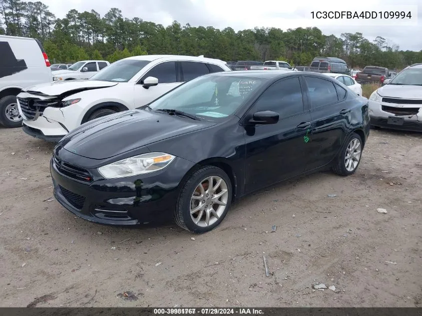 2013 Dodge Dart Sxt/Rallye VIN: 1C3CDFBA4DD109994 Lot: 39981767