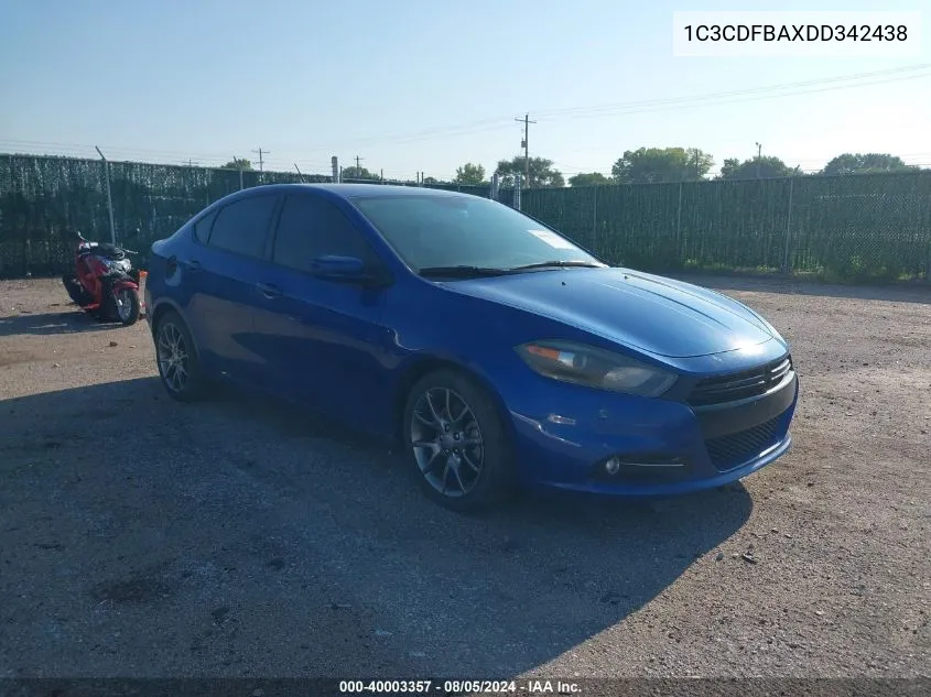 2013 Dodge Dart Sxt VIN: 1C3CDFBAXDD342438 Lot: 40003357