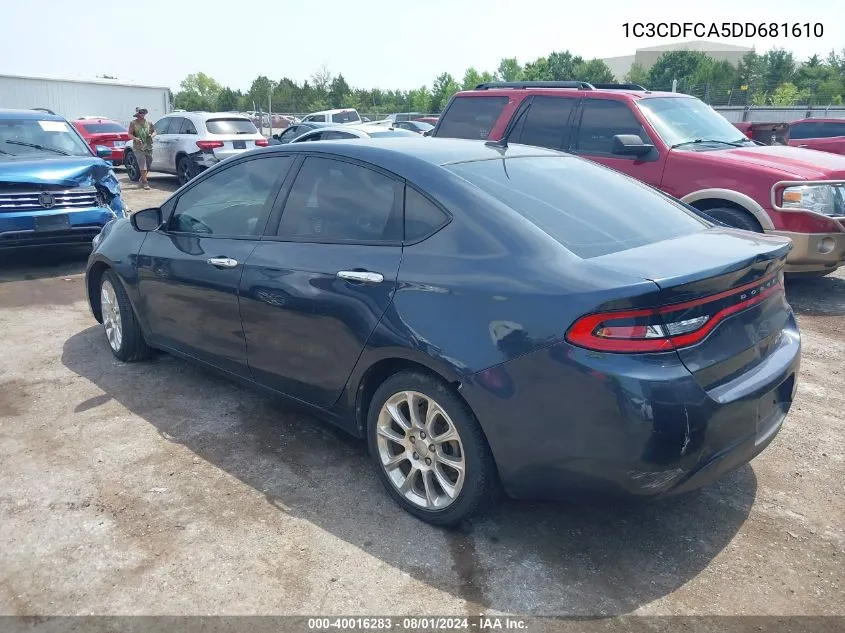 2013 Dodge Dart Limited VIN: 1C3CDFCA5DD681610 Lot: 40016283