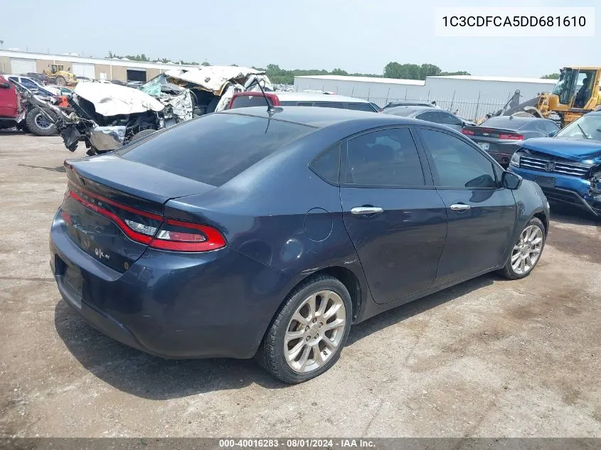 2013 Dodge Dart Limited VIN: 1C3CDFCA5DD681610 Lot: 40016283