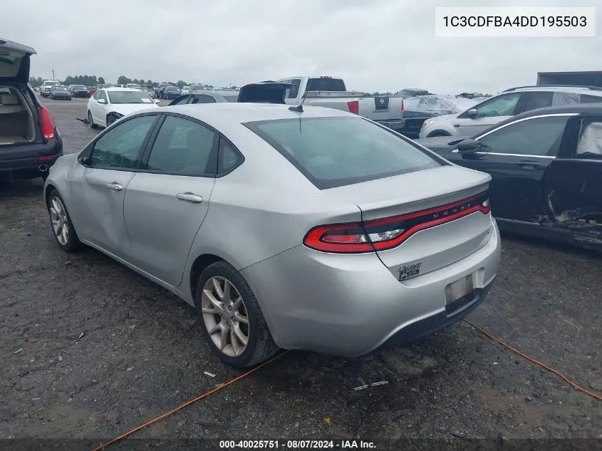 2013 Dodge Dart Sxt VIN: 1C3CDFBA4DD195503 Lot: 40025751