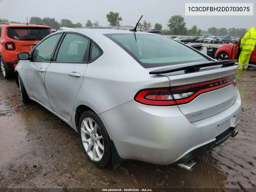 2013 Dodge Dart Sxt/Rallye VIN: 1C3CDFBH2DD703075 Lot: 40044436