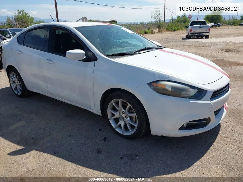 2013 Dodge Dart Sxt VIN: 1C3CDFBA9DD345802 Lot: 40069612