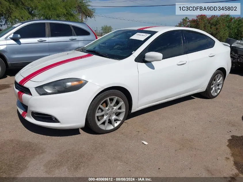 1C3CDFBA9DD345802 2013 Dodge Dart Sxt