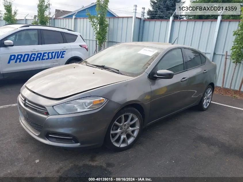 2013 Dodge Dart Sxt VIN: 1C3CDFBAXDD214359 Lot: 40139015