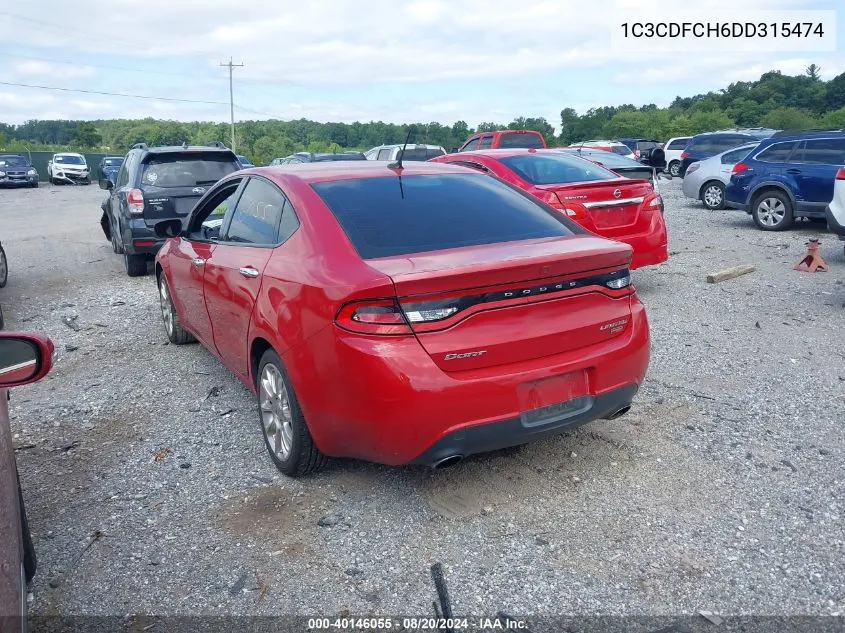 2013 Dodge Dart Limited VIN: 1C3CDFCH6DD315474 Lot: 40146055