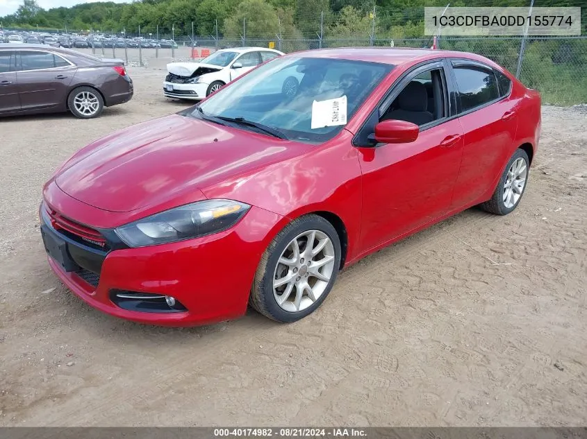 2013 Dodge Dart Rallye VIN: 1C3CDFBA0DD155774 Lot: 40174982