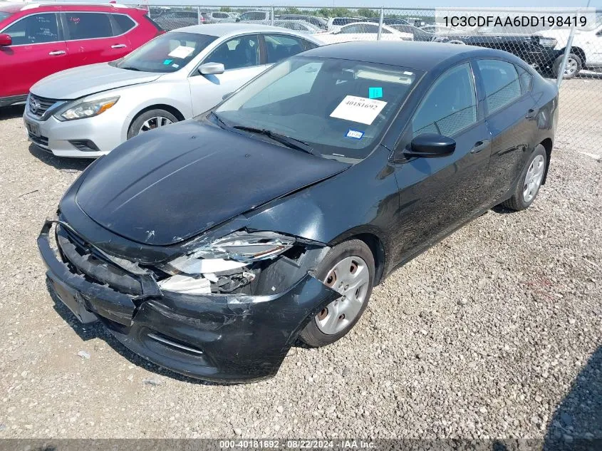 2013 Dodge Dart Se VIN: 1C3CDFAA6DD198419 Lot: 40181692