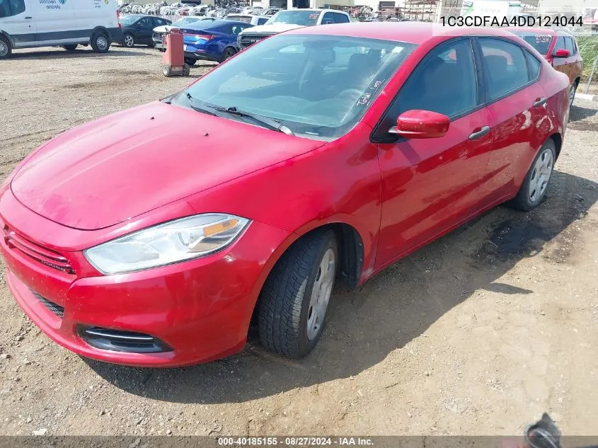 2013 Dodge Dart Se VIN: 1C3CDFAA4DD124044 Lot: 40185155