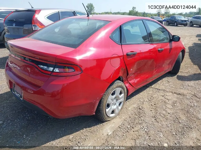 2013 Dodge Dart Se VIN: 1C3CDFAA4DD124044 Lot: 40185155