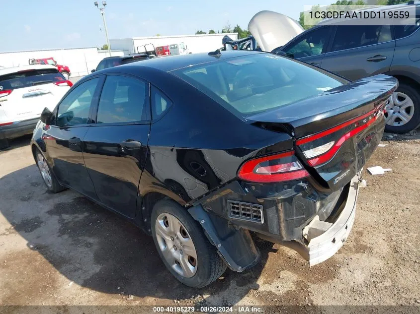 2013 Dodge Dart Se VIN: 1C3CDFAA1DD119559 Lot: 40195279