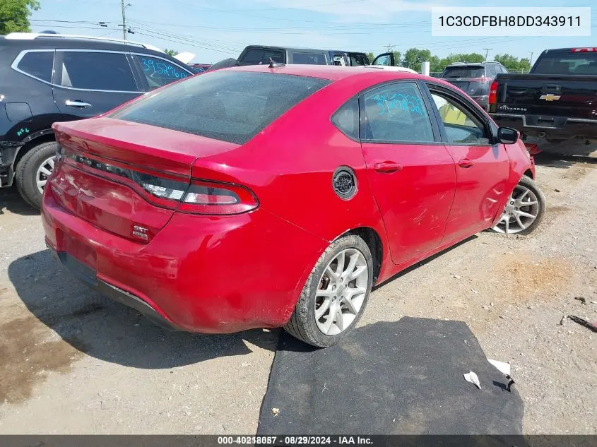 2013 Dodge Dart Sxt VIN: 1C3CDFBH8DD343911 Lot: 40218057