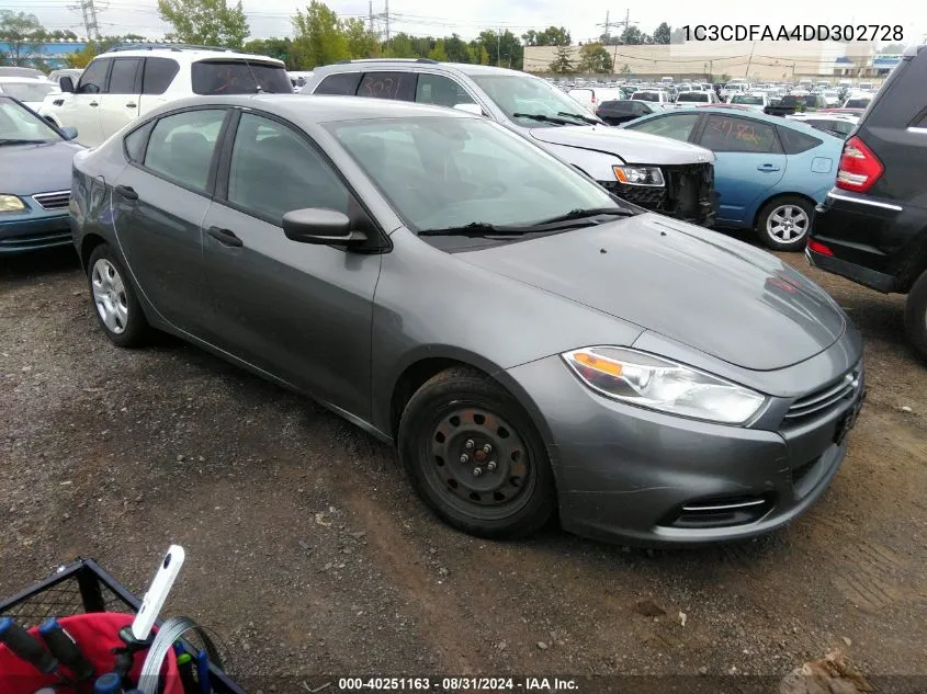 2013 Dodge Dart Se VIN: 1C3CDFAA4DD302728 Lot: 40251163