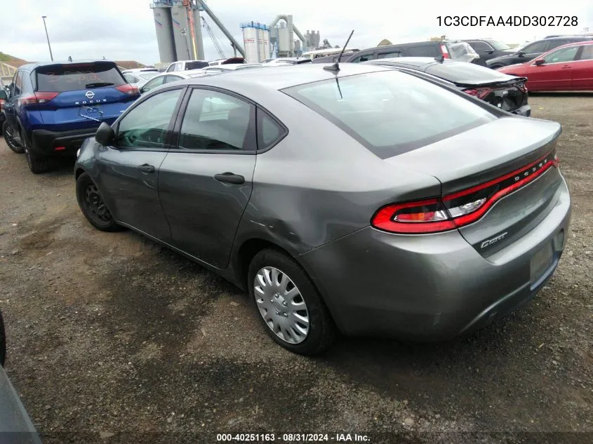 2013 Dodge Dart Se VIN: 1C3CDFAA4DD302728 Lot: 40251163