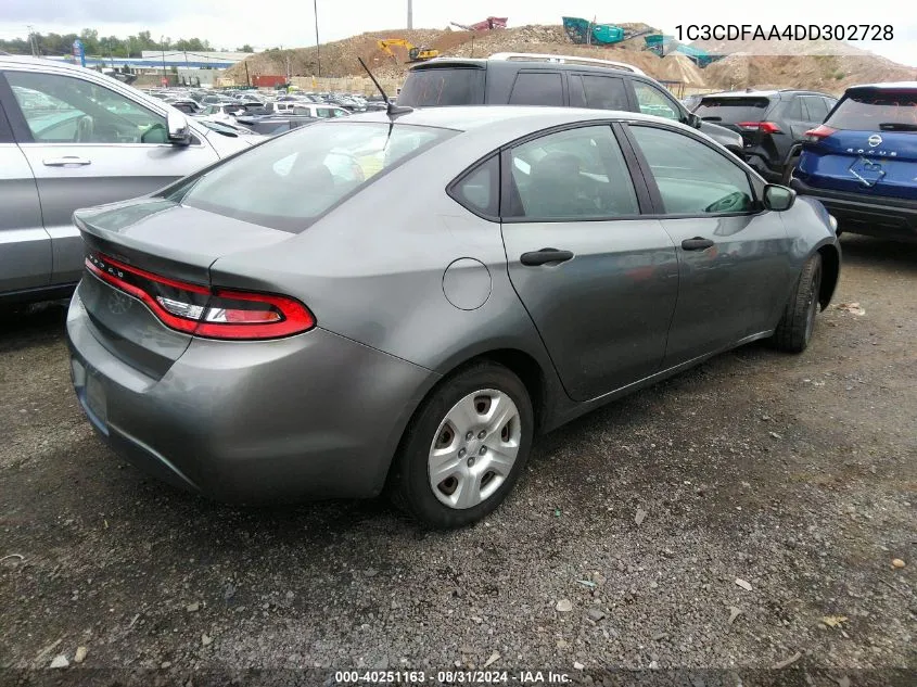 2013 Dodge Dart Se VIN: 1C3CDFAA4DD302728 Lot: 40251163